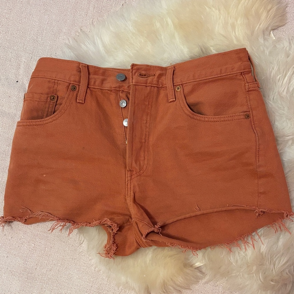 Levi's Orange Jean Shorts